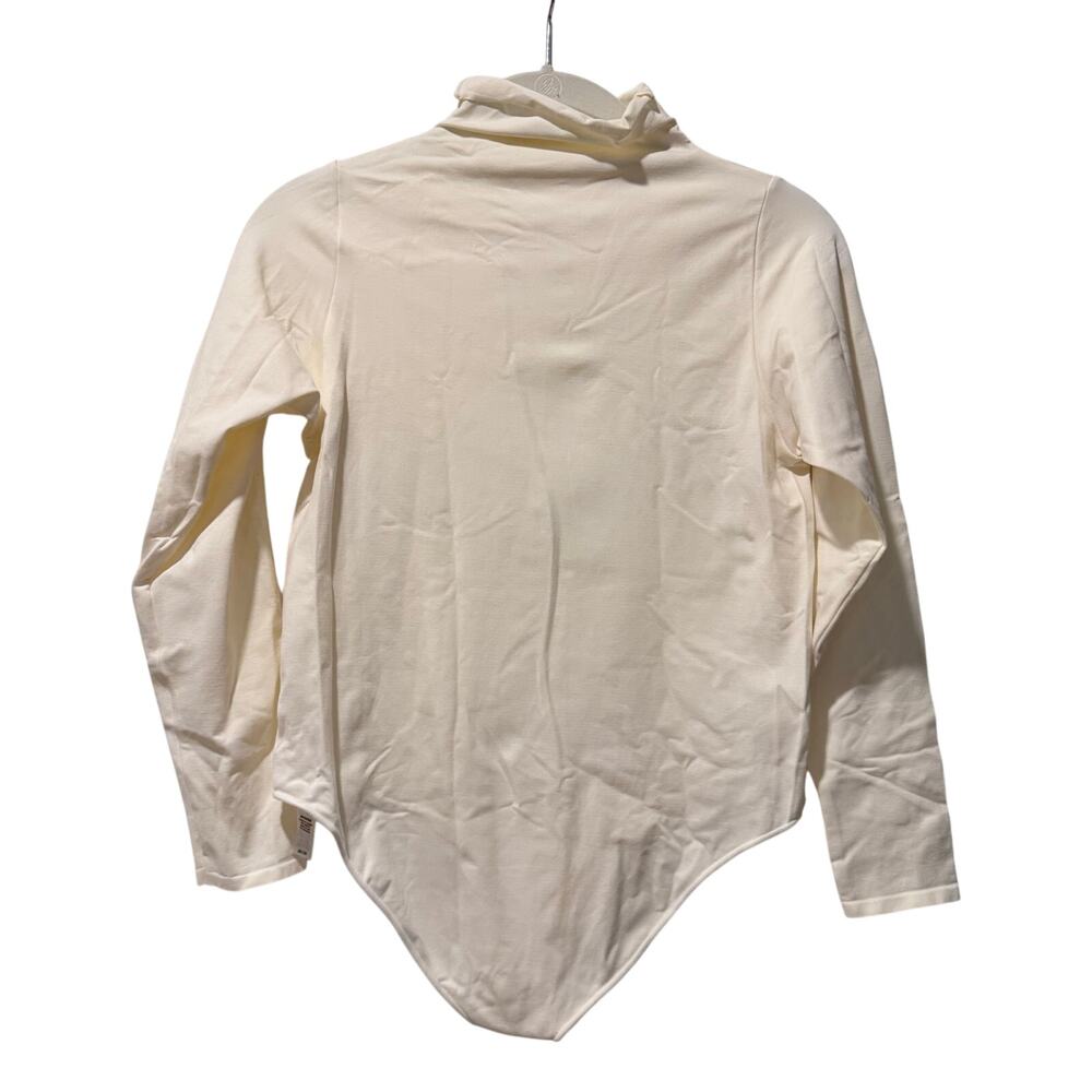 SKIMS Essentials Mock Neck Long Sleeve Bodysuit in Marble Cream 2X/3X Plus Size